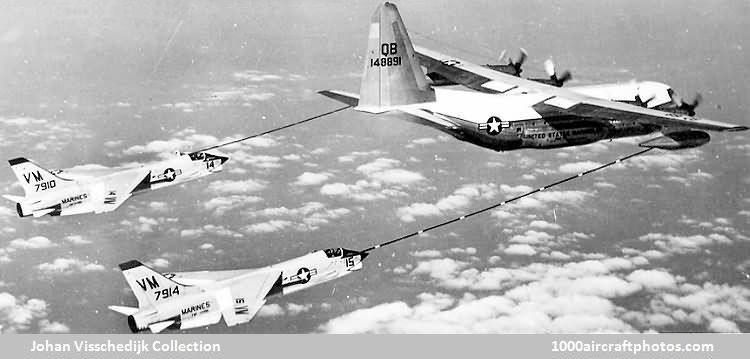 Lockheed 282 KC-130F Hercules and Vought V-383 F-8D Crusader