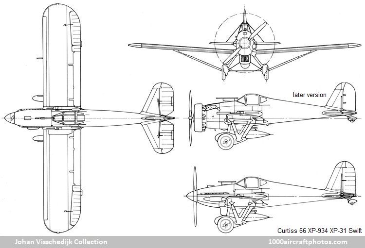 Curtiss 66 XP-934 XP-31 Swift